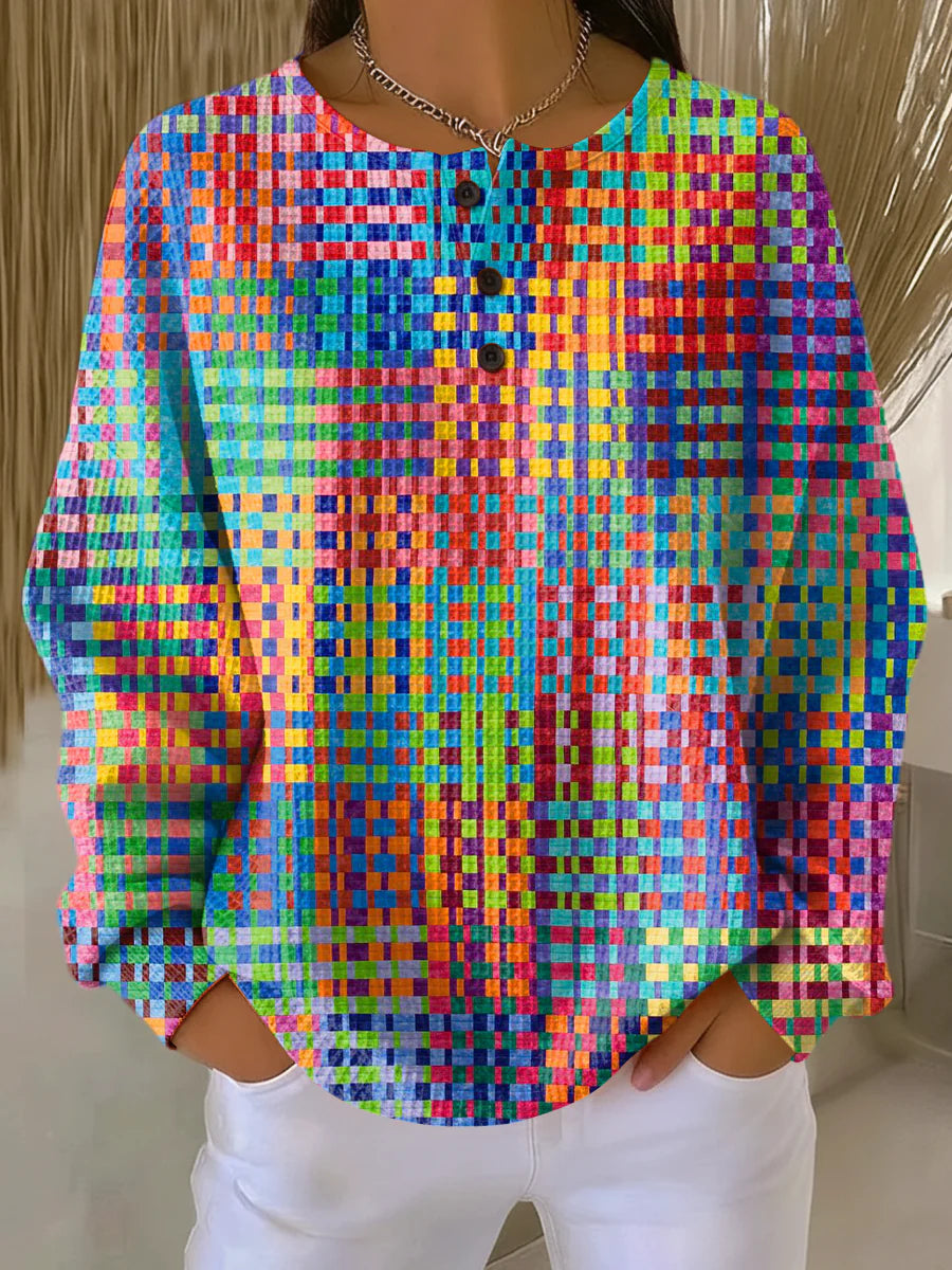 LaLune™ | Trui met Kleurrijk Ruitpatroon